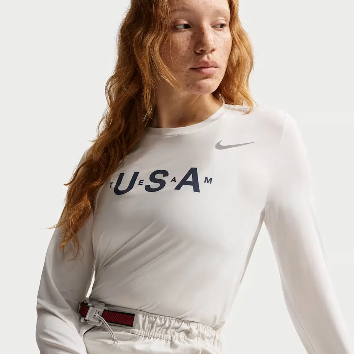 Женская футболка с длинным рукавом Team USA One Dri-FIT Long-Sleeve Top Nike, Summit White/Reflective Silv — фото 2