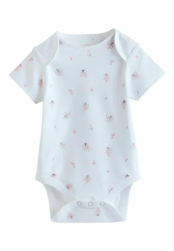 Боди хлопковое Regular fit - short sleeve 5 pack Next, Pink, розовый — фото 3