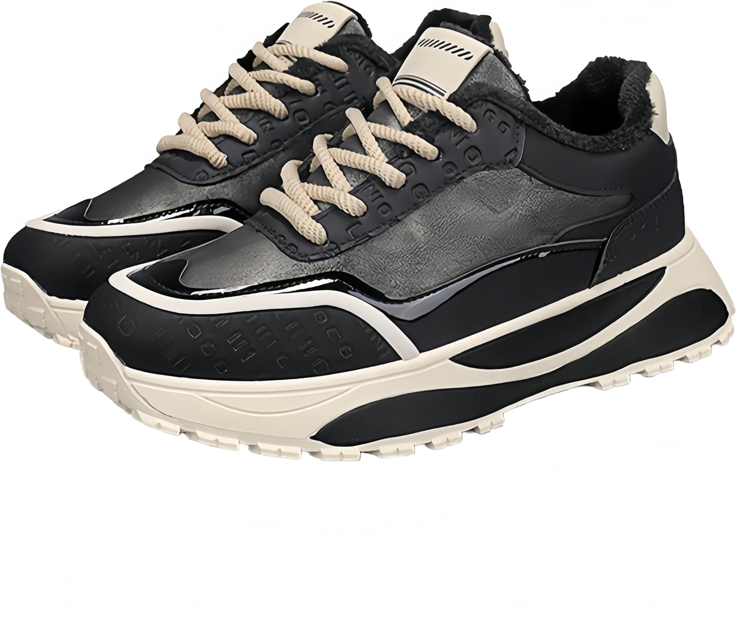 

Мужские низкие спортивные кроссовки из толстой и теплой кожи. Верх из качественной кожи. Удобная и теплая подкладка. Противоскользящие и прочные Clolinde, черный