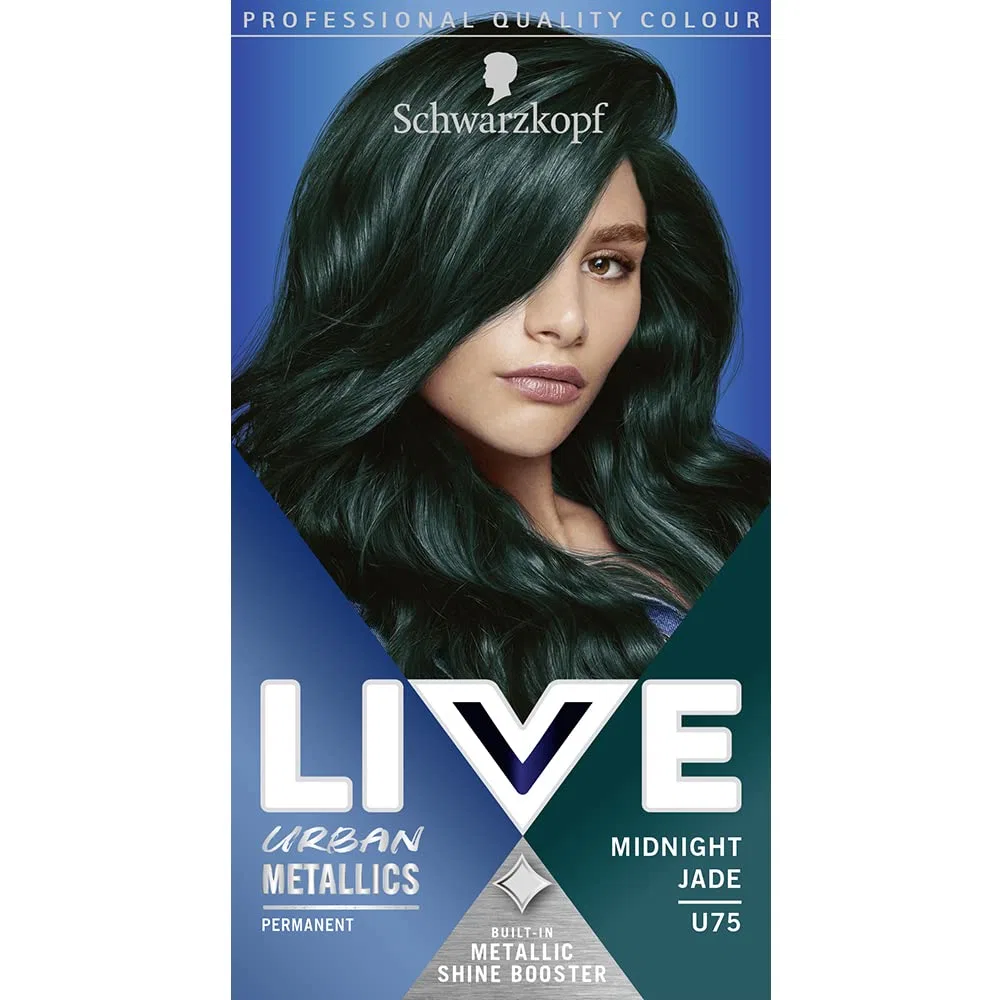 Стойкая краска для волос «LIVE Urban Metallics Midnight Jade U75» от Schwarzkopf Live, Midnight Jade