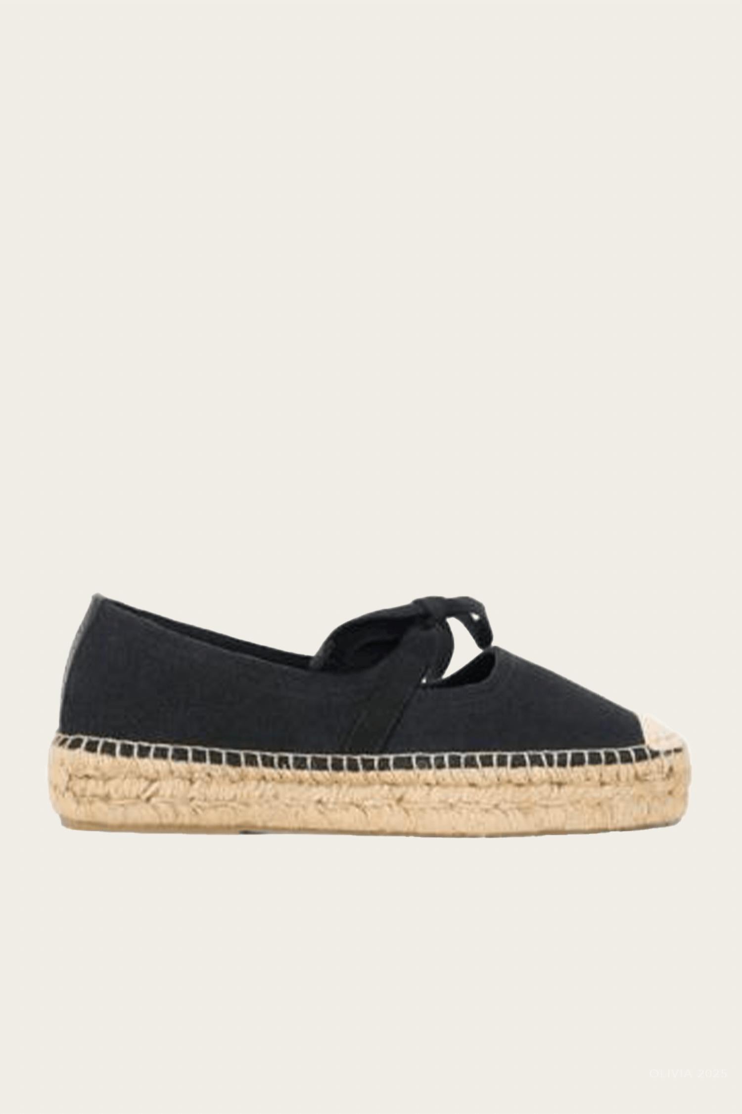 Женские мюли Calla Espadrille Mary Jane на платформе черные STAUD