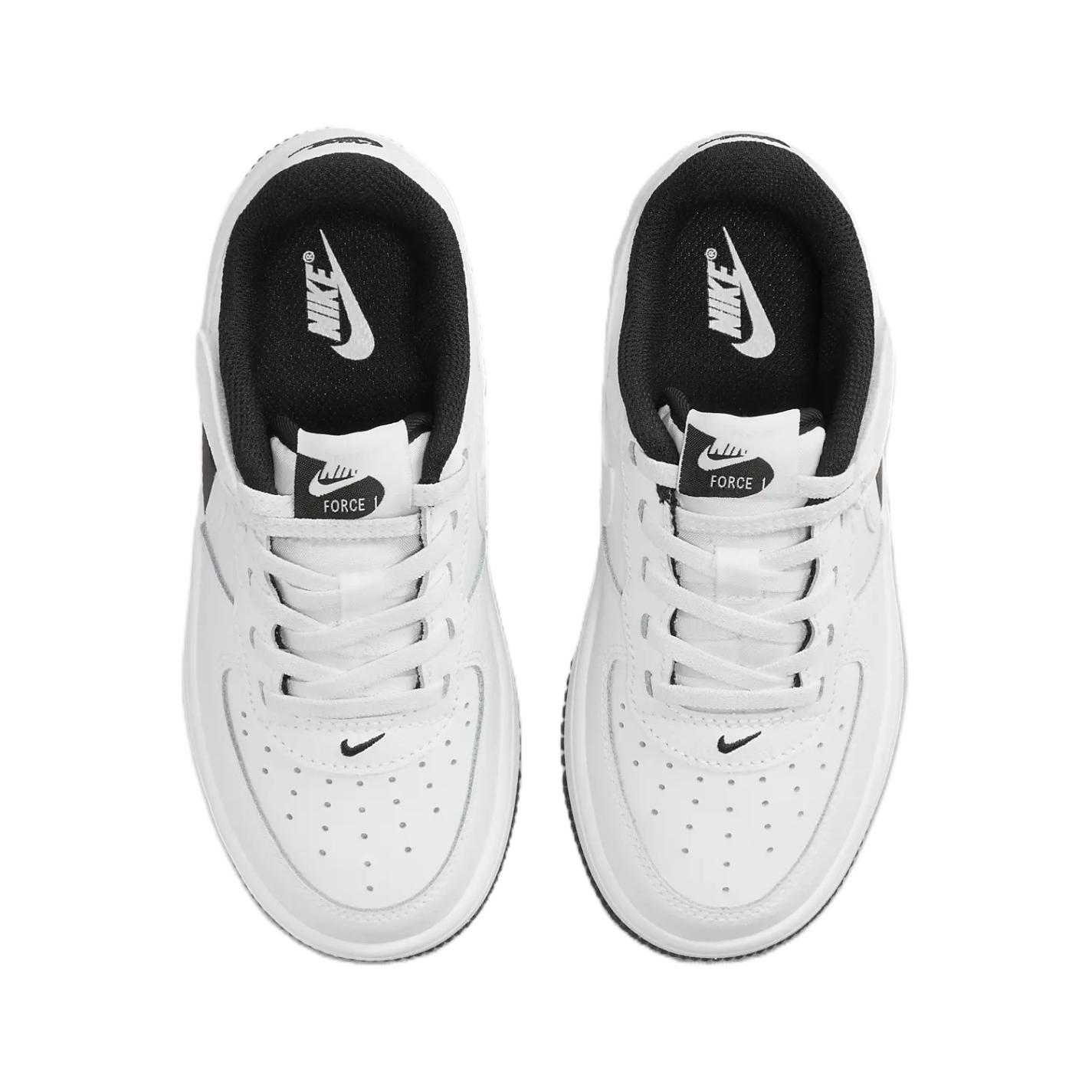 Force 1 Low LV8 EasyOn Детские скейтбординговые кроссовки для дошкольников Nike, черно-белые — фото 4