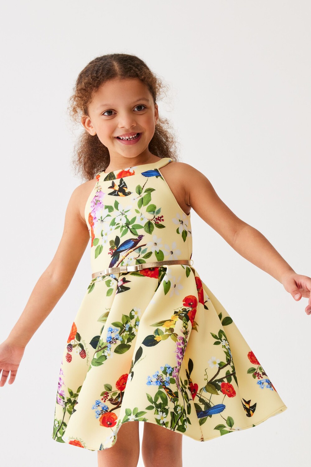 

Платье акваланга с поясом и цветочным узором Baker By Ted Baker, желтый