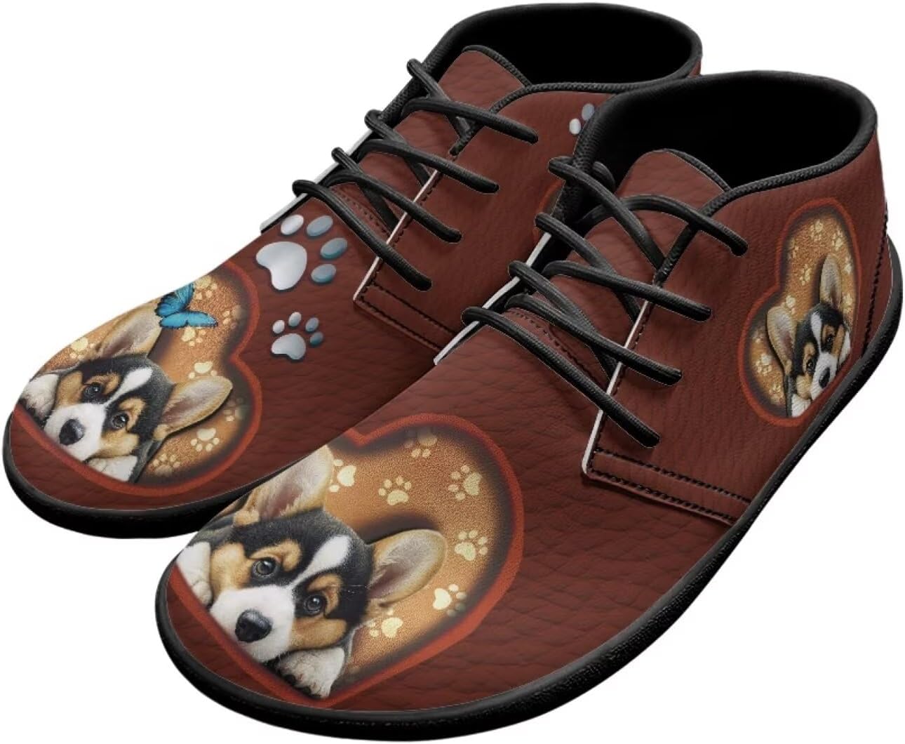 

Мужские босоножки UNICEU из кожи с широкой передней частью, с нулевым перепадом, легкие кроссовки для спортсменов, для трейл-раннинга, Cute Corgi Dog