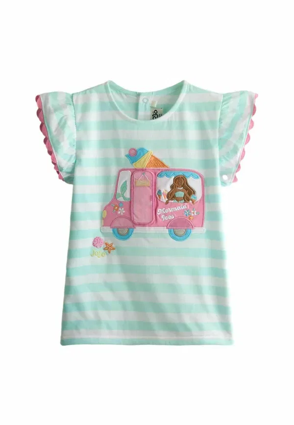 Футболка Regular fit, принтованная Jojo Maman Bébé, зеленая русалка