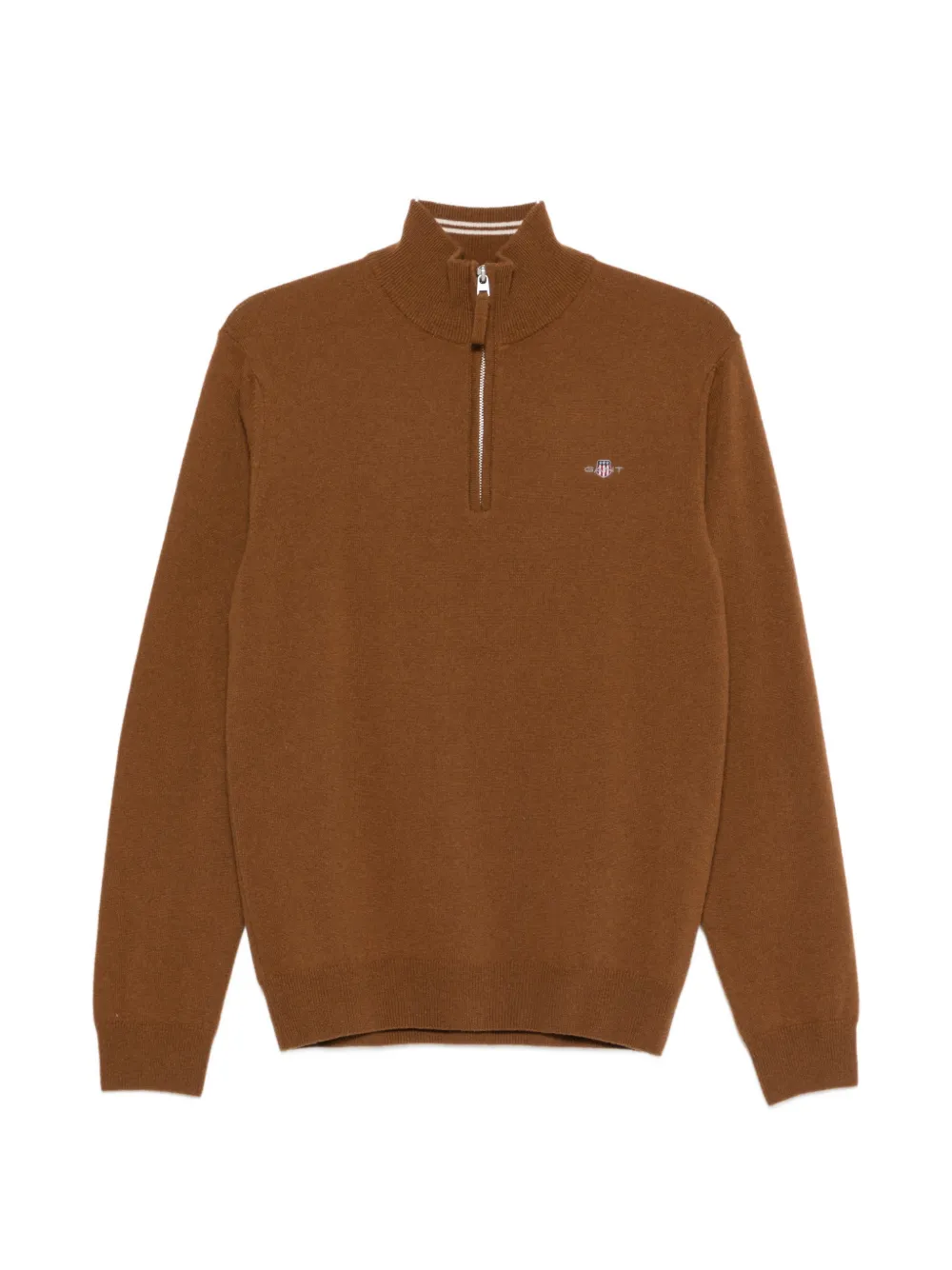 

Шерстяной свитер на молнии Gant, коричневый