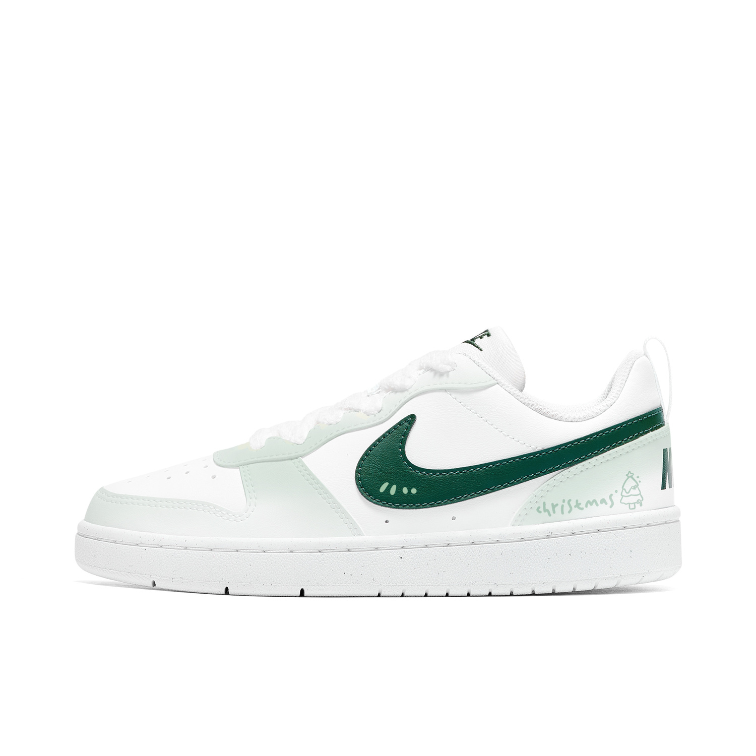 

Court Borough нескользящие, устойчивые к истиранию, с амортизацией, дышащие низкие детские скейтбординг кроссовки Nike, зеленый/белый