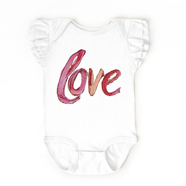 Боди Love cursive paint с рукавами-крылышками The Juniper Shop, White