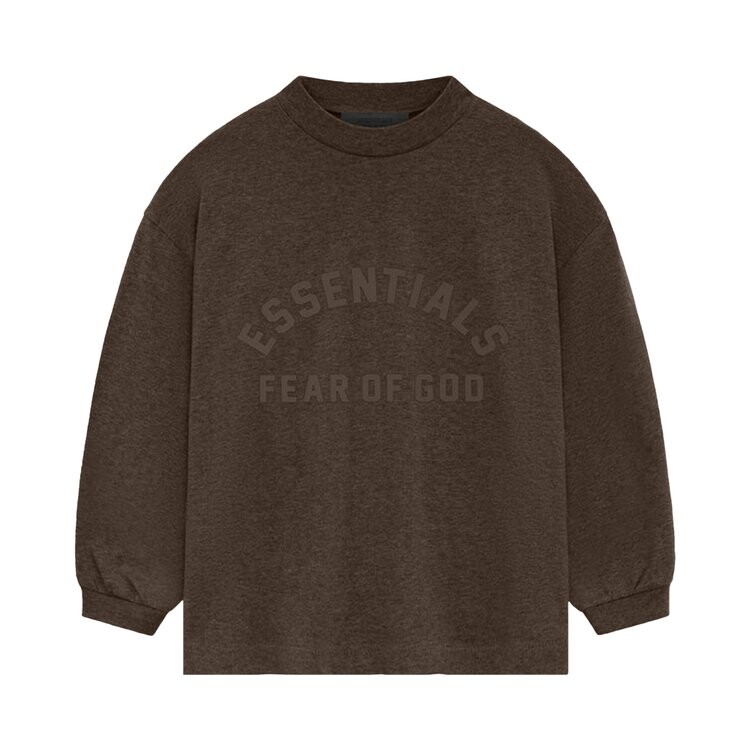 

Футболка Fear of God Essentials Kids Long-Sleeve Tee, цвет Heather Wood
