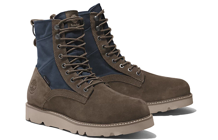 Мужские ботинки Timberland Vibram комбинированные с замшей, оливковый/синий — фото 3