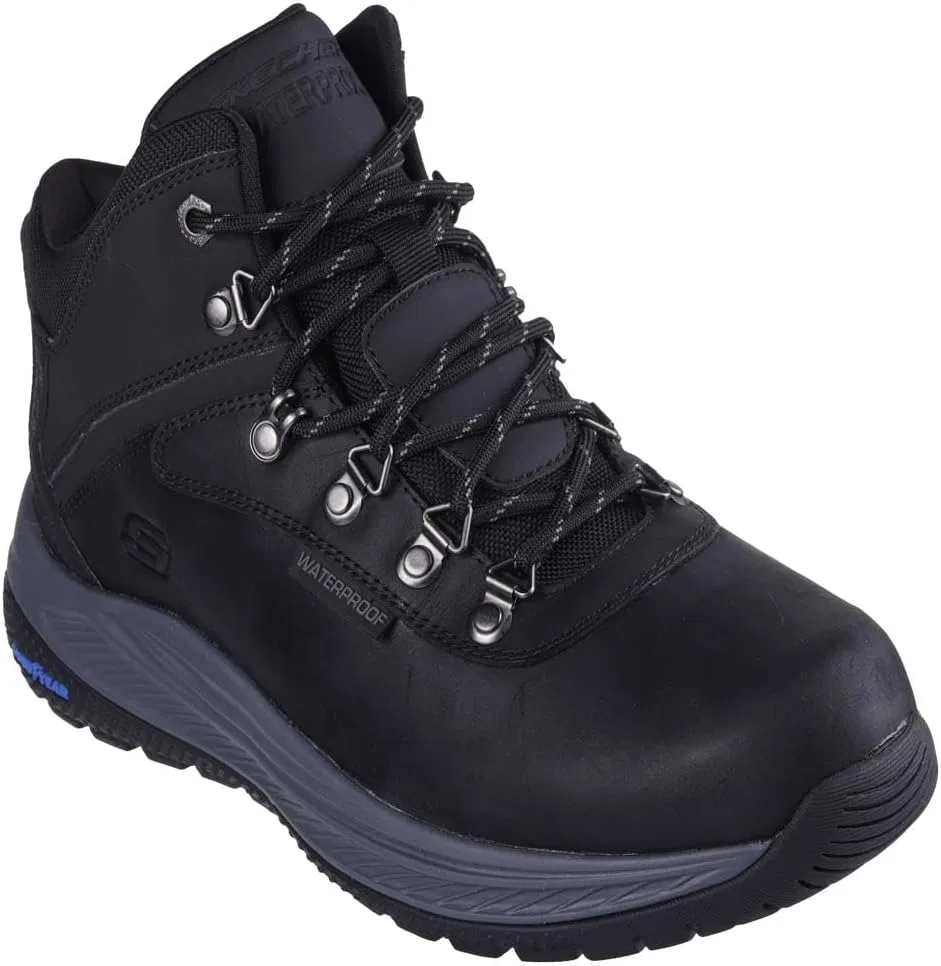 Кроссовки Skechers Herren Meroe PikemanStiefelette, Black Leather Synthetic