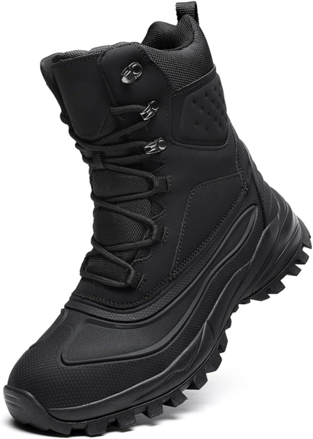 

Мужские непромокаемые зимние ботинки Kelibasi с утепленной подкладкой для походов и альпинизма в холодную погоду - высокая уличная модель, черный