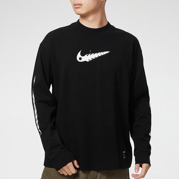 Футболка спортивная спортивные с длинными рукавами Nike, черный — фото 4