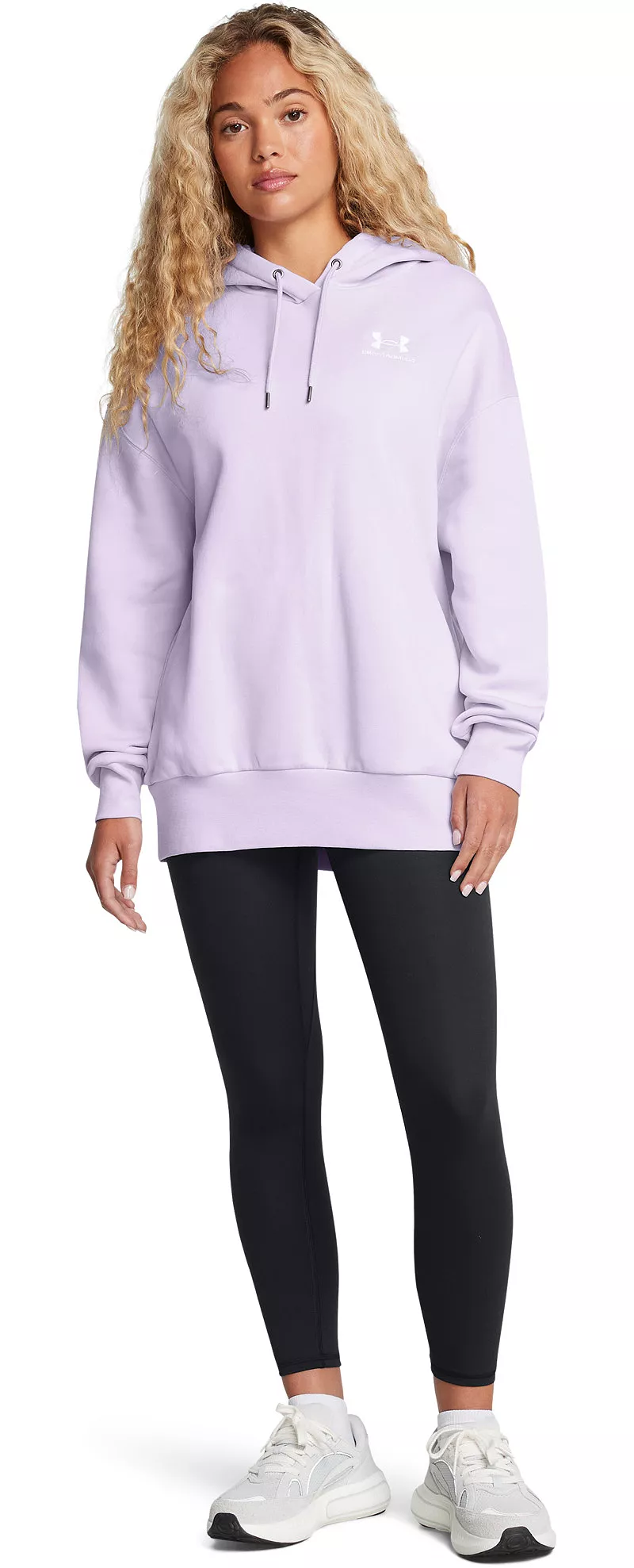 

Женская толстовка оверсайз из флиса Under Armour Icon, цвет Salt Purple/White