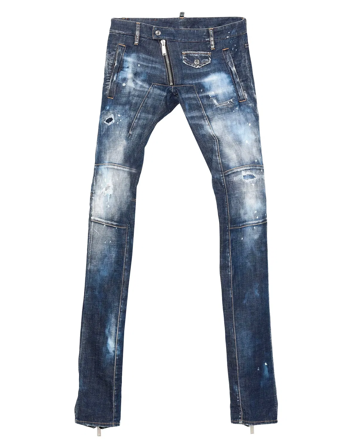 Джинсы с потертостями DSQUARED2 синие