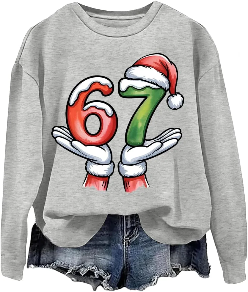 

Свитшот Christmas 67, графический, с длинным рукавом NACJOM