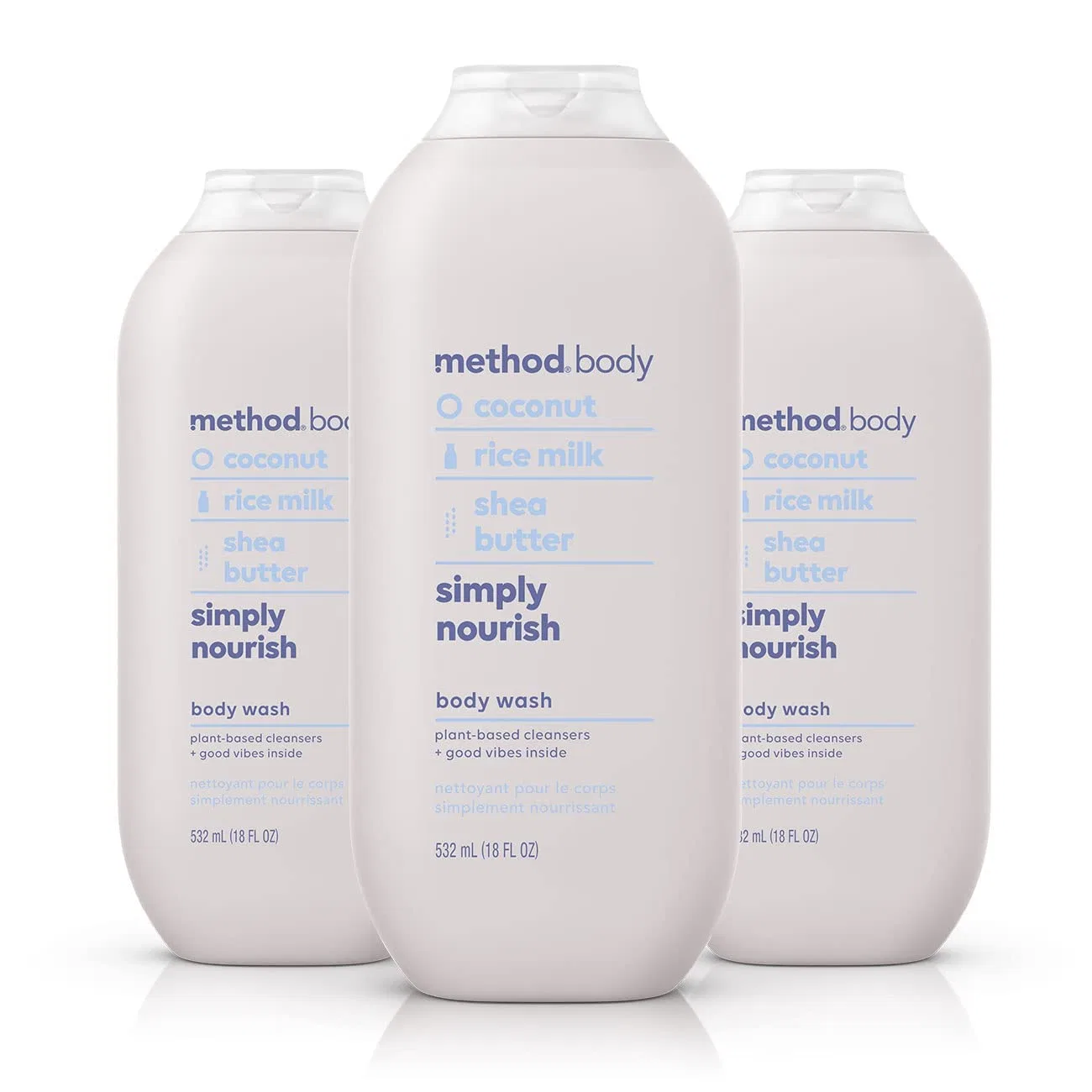 Гель для душа Method Simply Nourish, без парабенов и фталатов, 3 x 473 мл Method