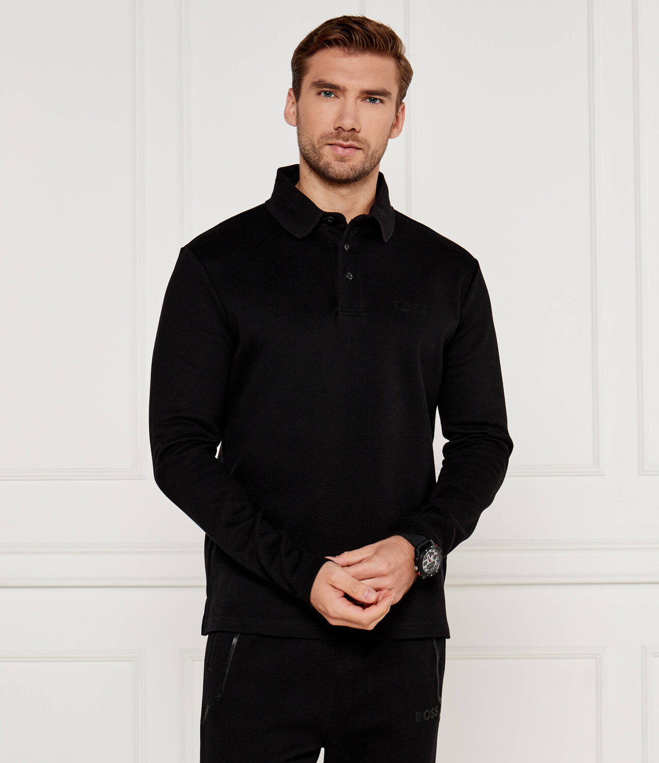 

Поло BOSS GREEN Plisy Mirror Regular Fit, черный