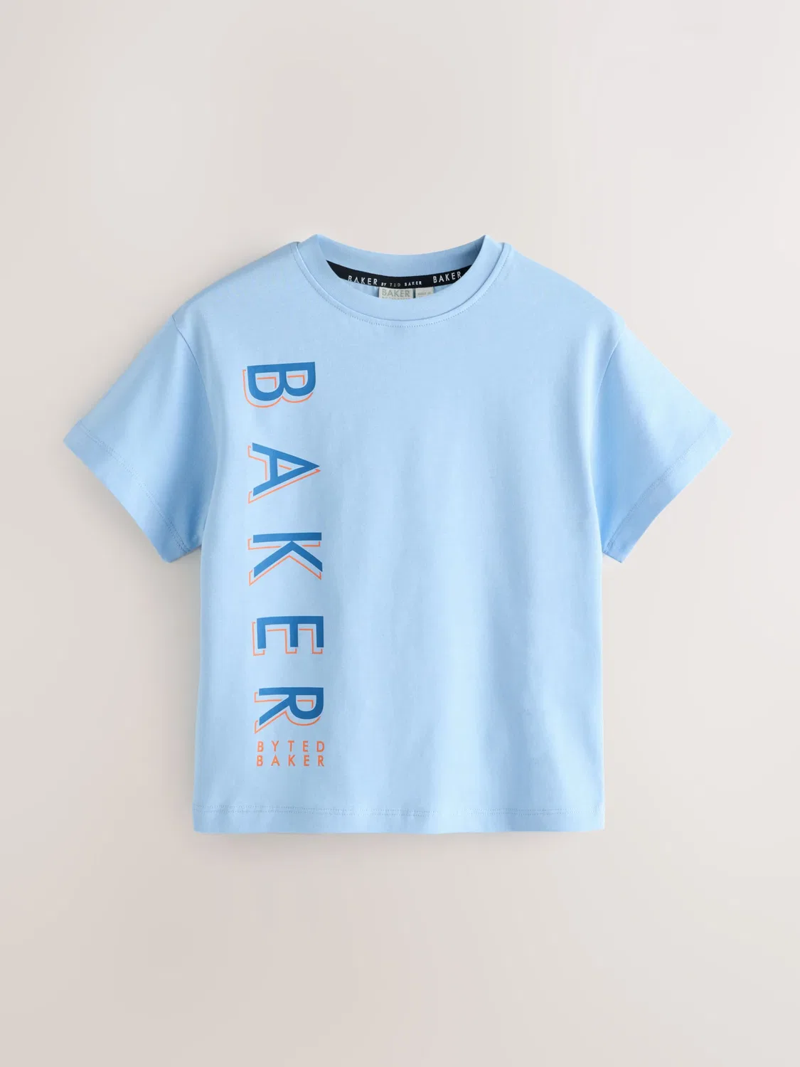 Рубашка Baker by Ted Baker в синем темно-синем светло-синем, оранжевом и белом цветах — фото 4