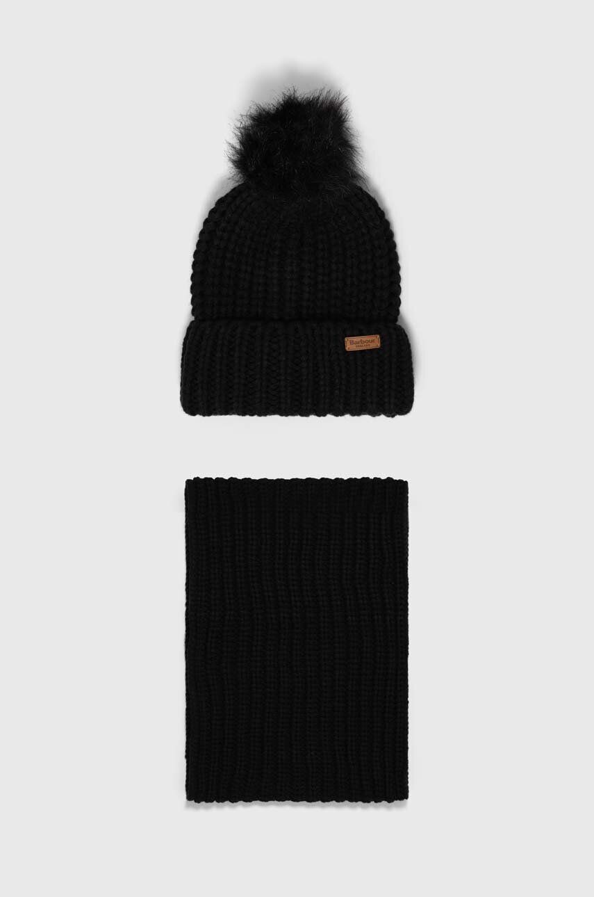 

Шарф и шляпа Barbour, черный