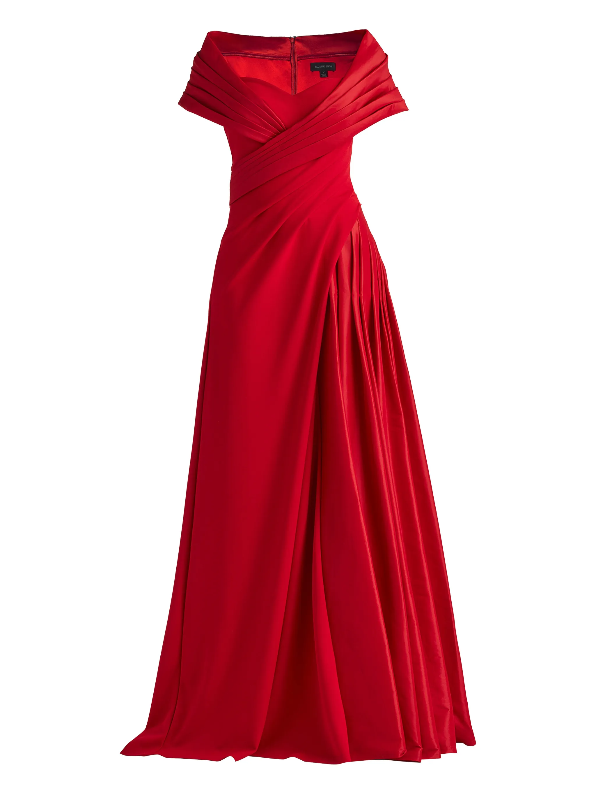 

Плиссированное платье с драпировкой Tadashi Shoji, красный