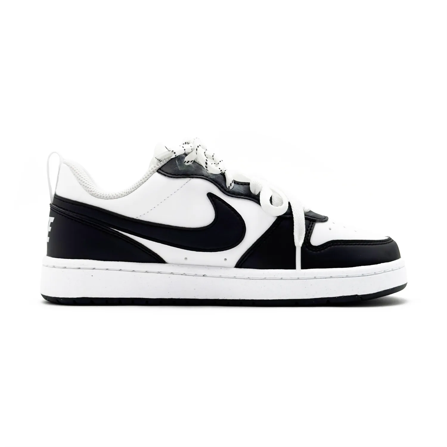Nike Court Borough устойчивые к истиранию противоскользящие низкие детские скейтбординг кроссовки Black White Unisex — фото 3