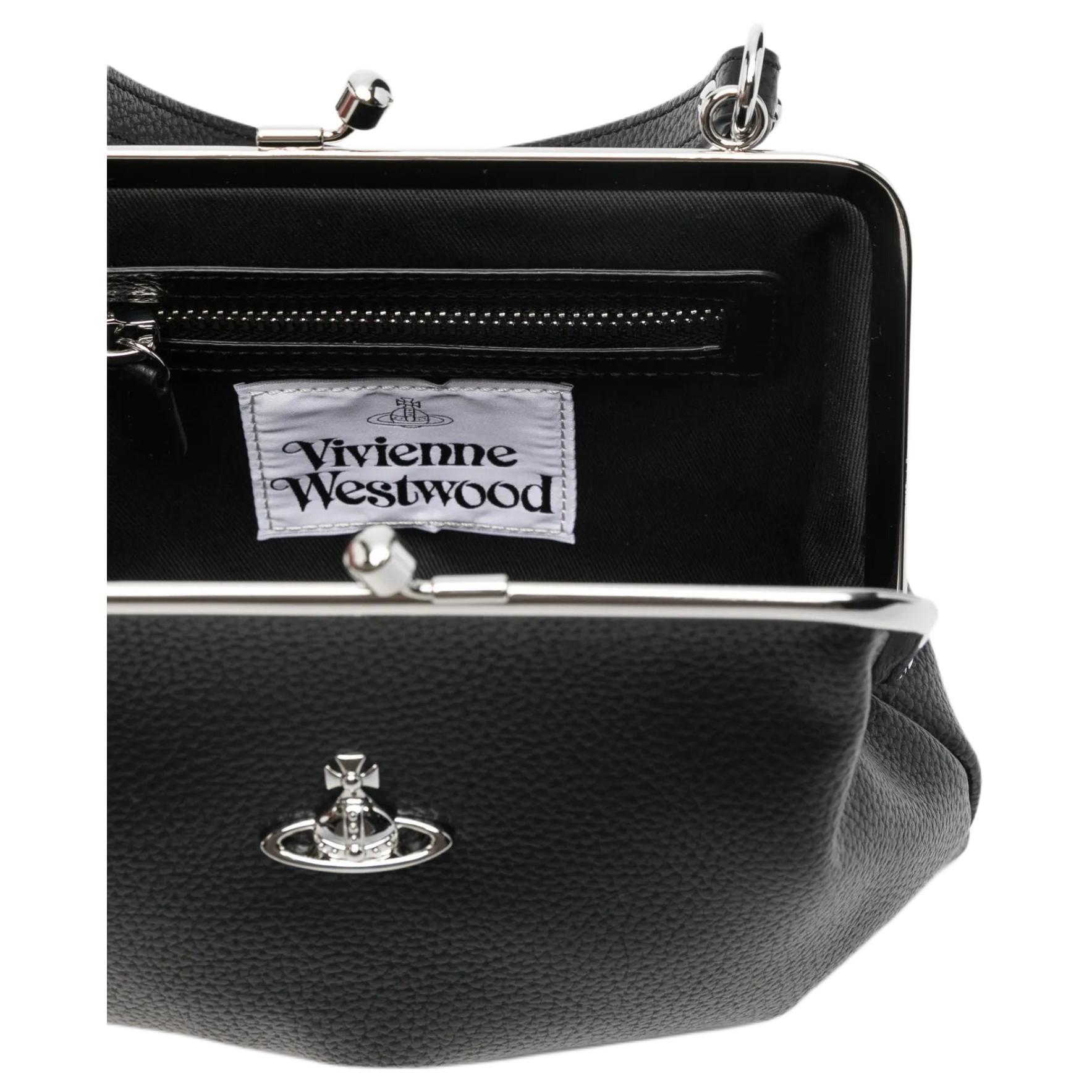 Vivienne Westwood Сумка Granny Frame через плечо из коровьей кожи для женщин, черная — фото 4