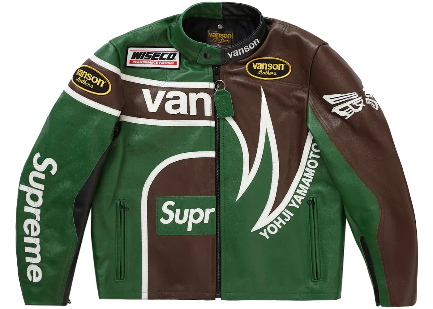 Мужская куртка с расщепленным дизайном Supreme Yohji Yamamoto Vanson Leathers, Green
