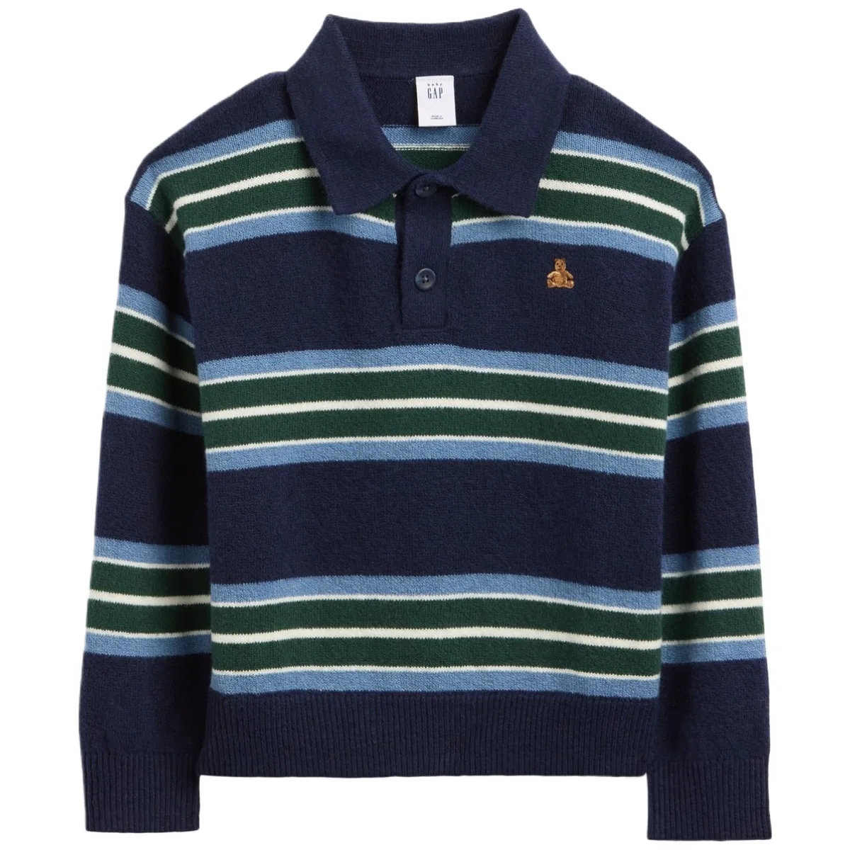 Детский свитер в полоску GAP Moderate, Marine Blue Stripe