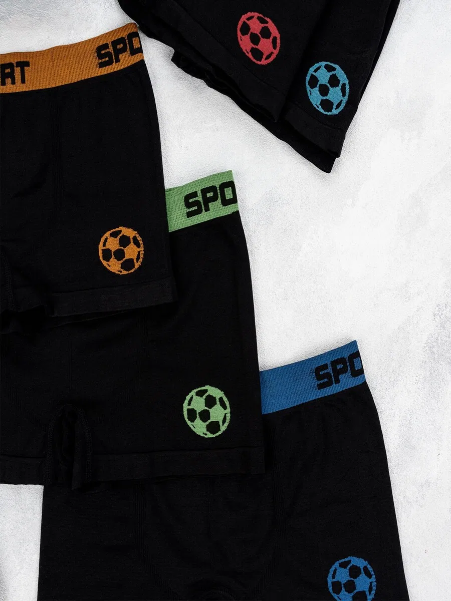 Трусы LOREZA 'Jungen Boxershorts Fussball' черного цвета — фото 3