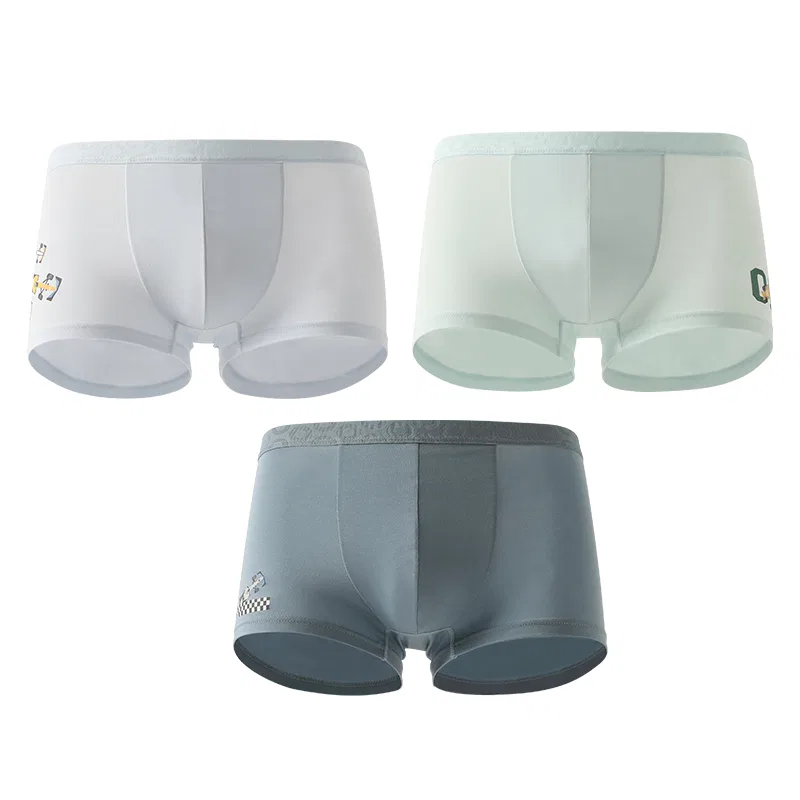 Детские боксеры с принтом Red Bean Modal Antibacterial Boxer Briefs with Letter Design (3-pack), Комплект 4 (3 Штуки)