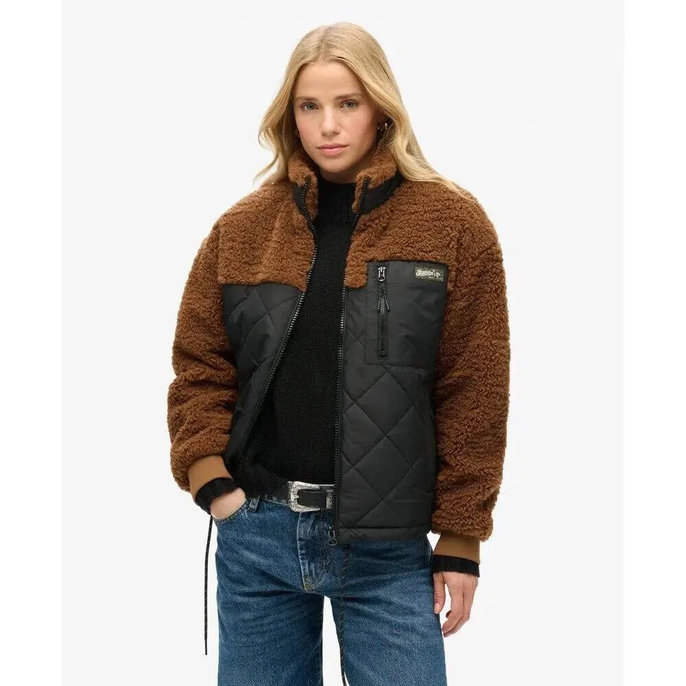 Женский гибридный флисовый жакет Superdry, Цвет Braun — фото 2