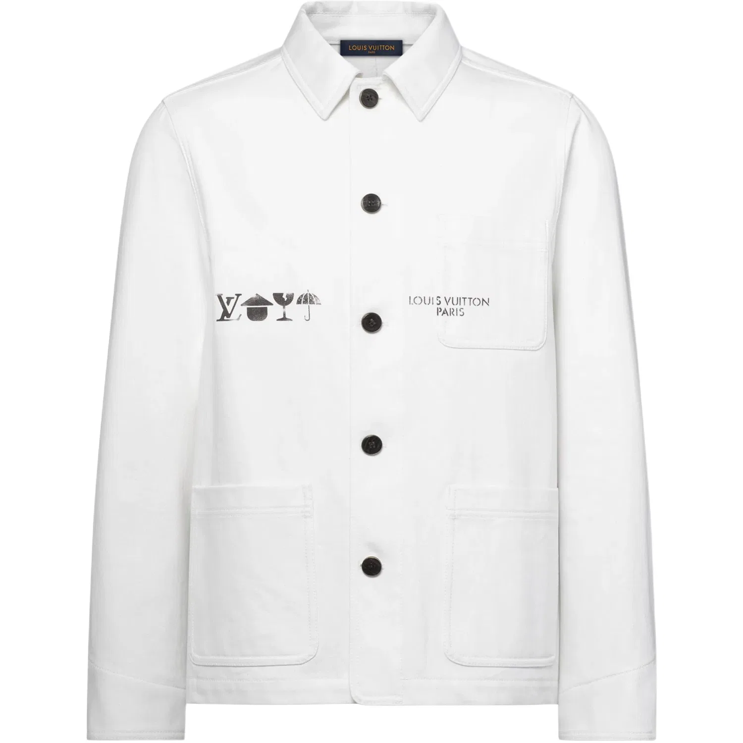 Мужская куртка с лацканами, прямой крой, White, LOUIS VUITTON