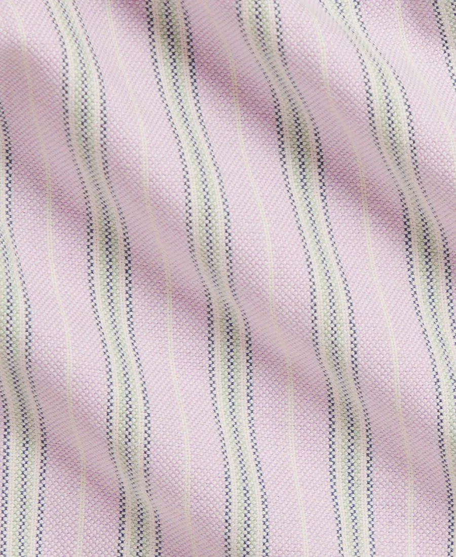 Платье-рубашка хлопковое в полоску с трусиками-блумер, 2 предмета Polo Ralph Lauren, Lavendar Green Multi — фото 3