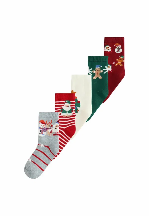 Комплект носков 5 пар, хлопок, Christmas 5 pack, Next, красный, зеленый