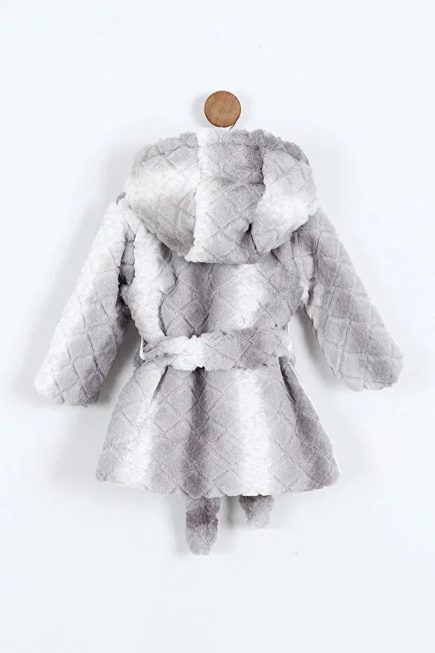 Детское пальто для девочек с капюшоном Hippıl Baby, Gray — фото 3