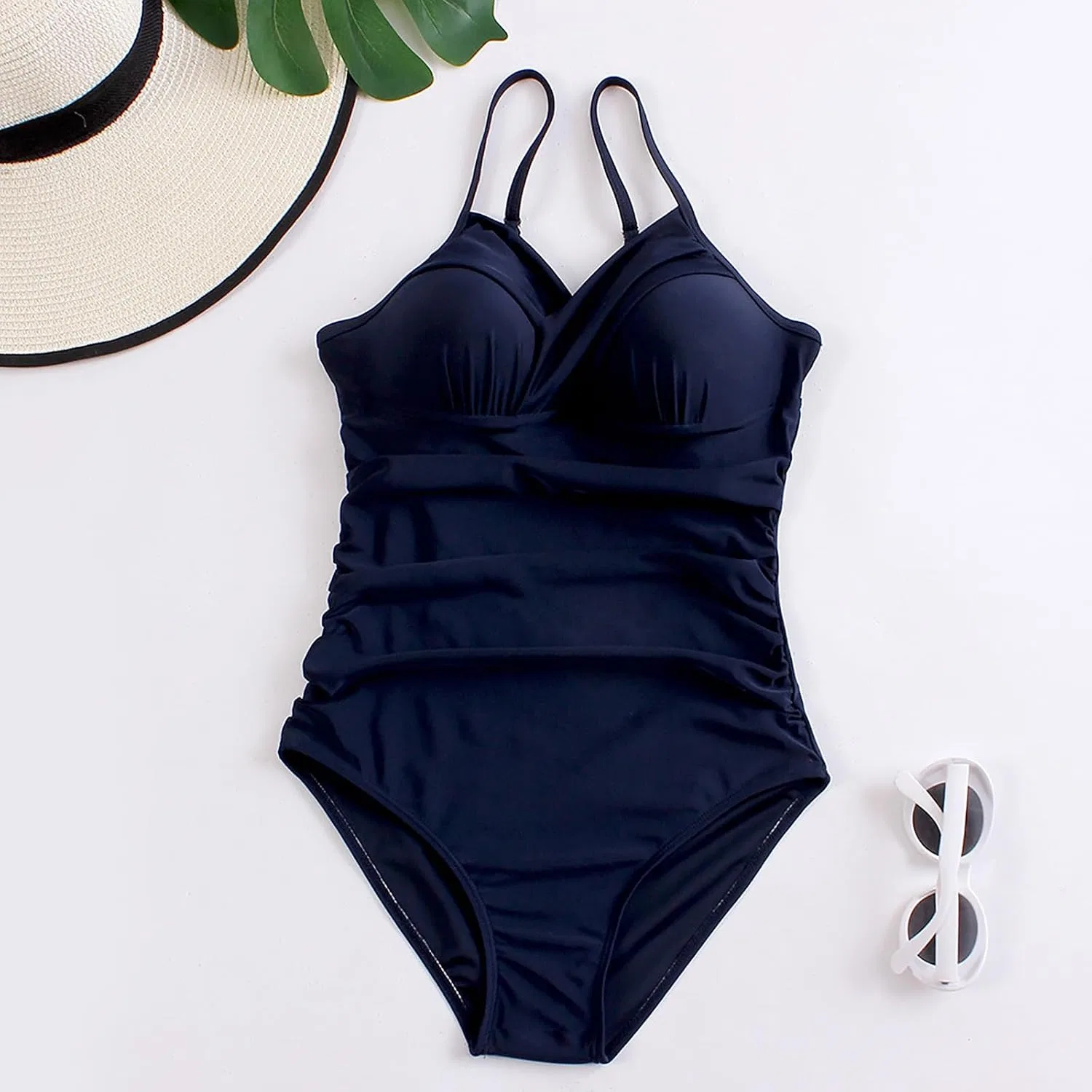 Женский цельный купальник с утяжкой One Piece Swimsuit, Navy — фото 3