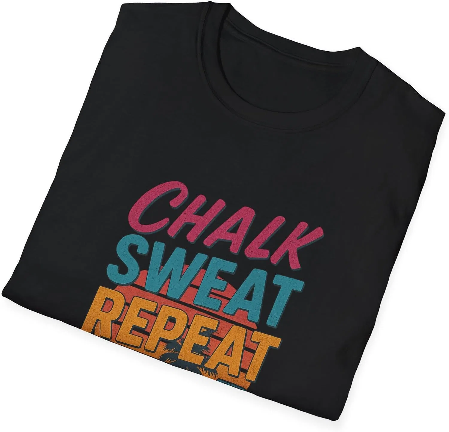 Футболка с принтом Chalk, Sweat and Repeat Gildan 64000, Black — фото 4
