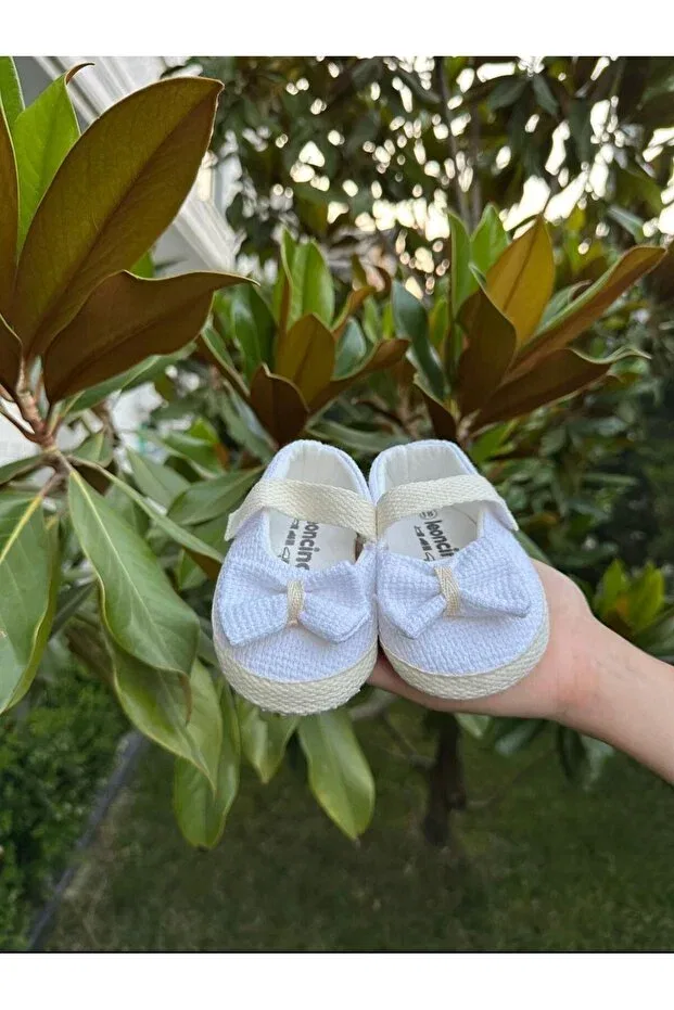 Детские балетки для девочек с бантом Etamin ribbon white, Luna Kids Store, White — фото 2