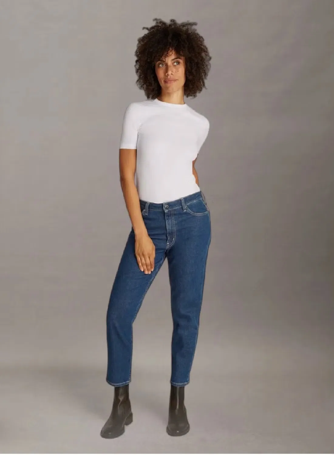 Футболка с коротким рукавом в рубчик Calvin Klein, белый — фото 4