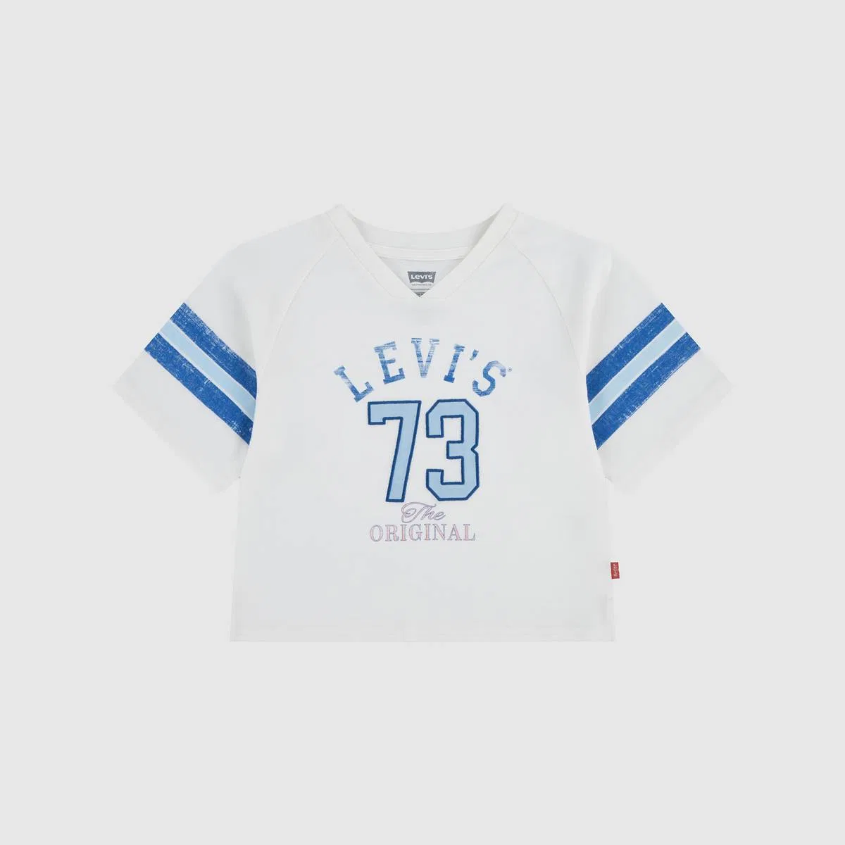 Винтажная спортивная футболка оверсайз для девочек 2-4 лет Levi's, Egret - White