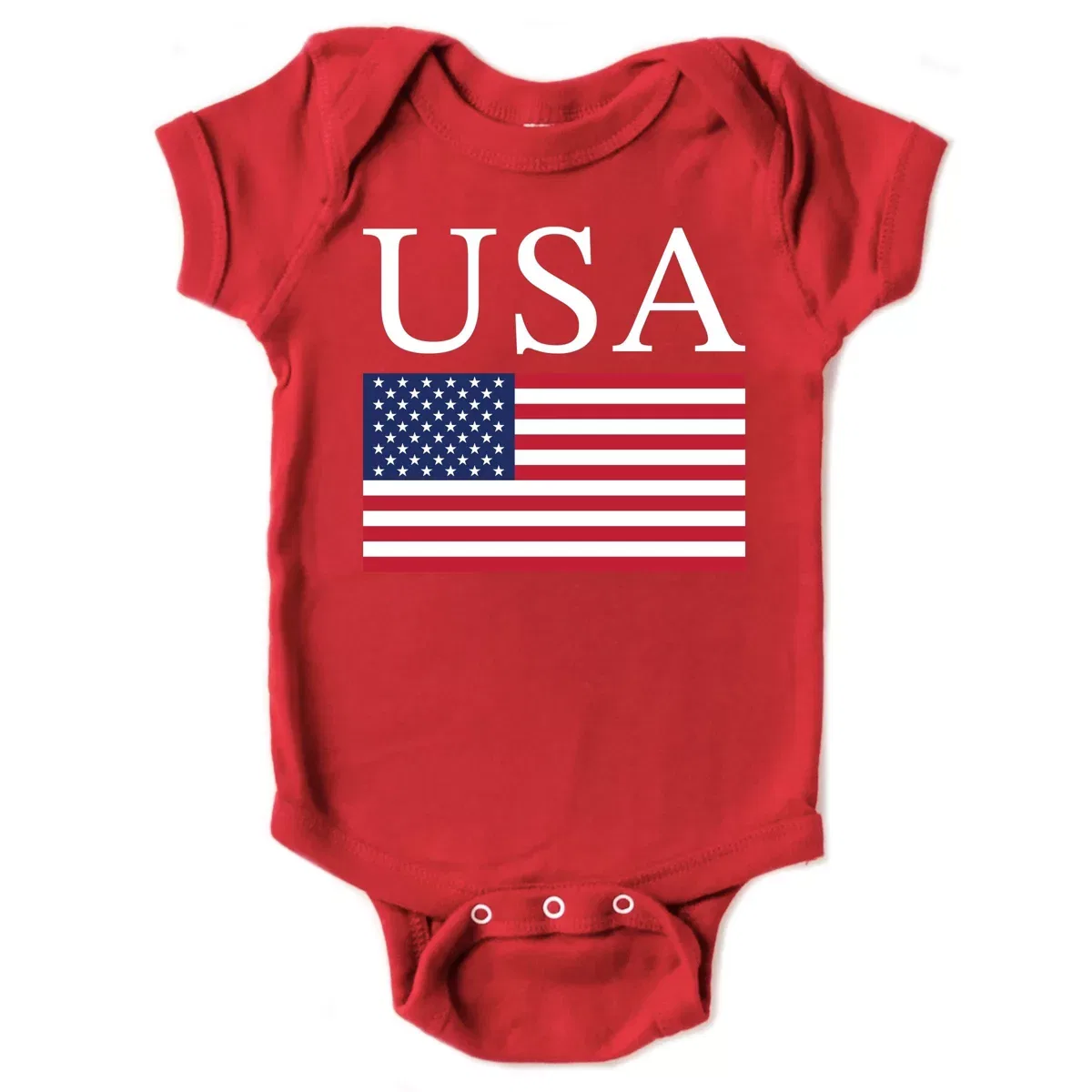 Детский боди с коротким рукавом USA Flag The Juniper Shop, Red