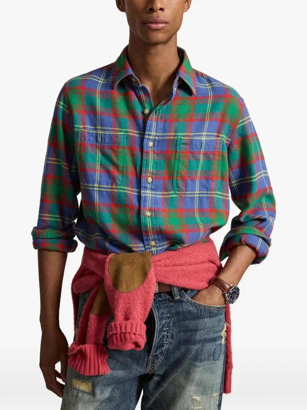 Клетчатая рубашка на пуговицах POLO RALPH LAUREN, синий — фото 3