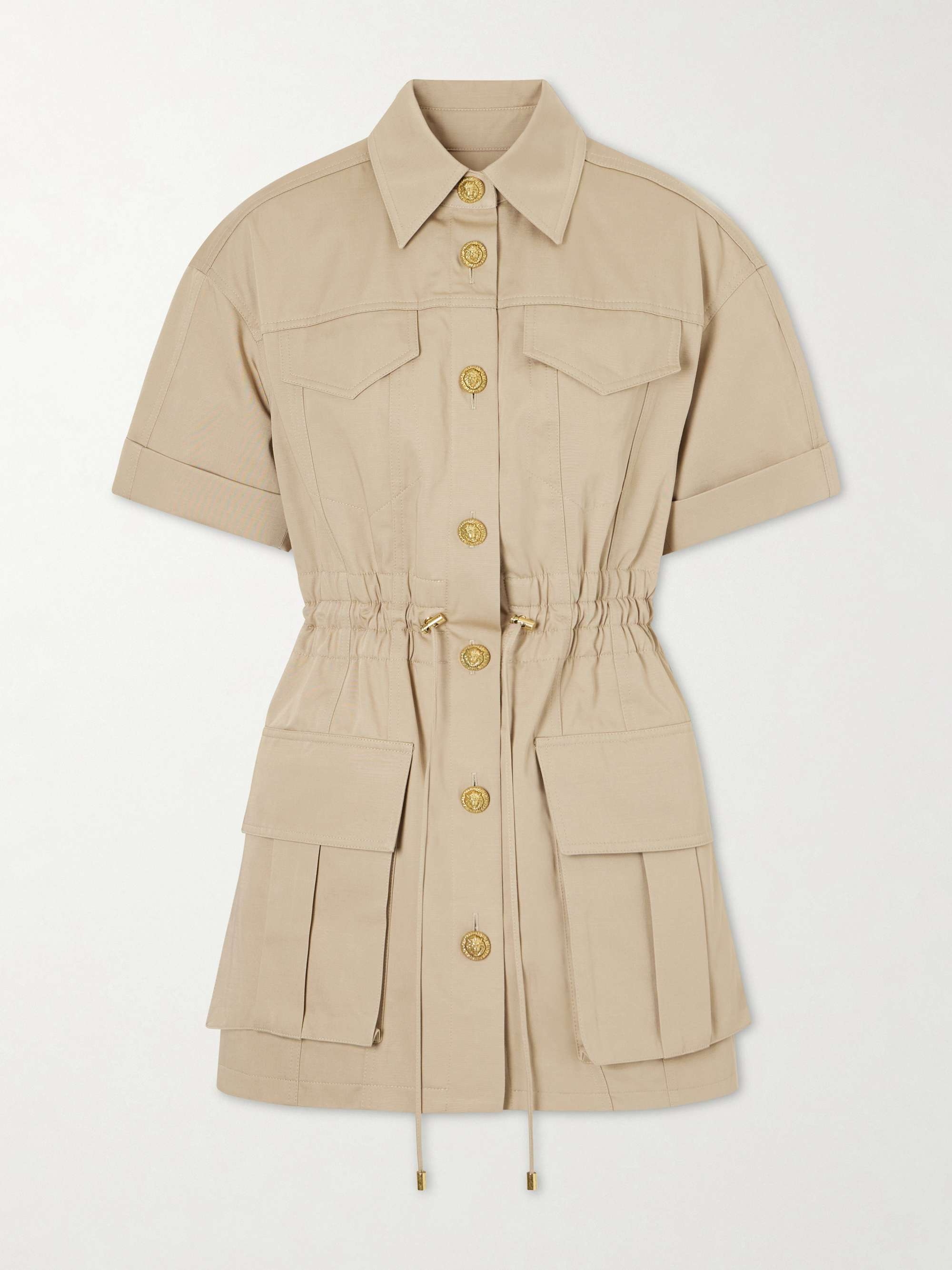 Платье Balmain Cotton-gabardine Mini, бежевый