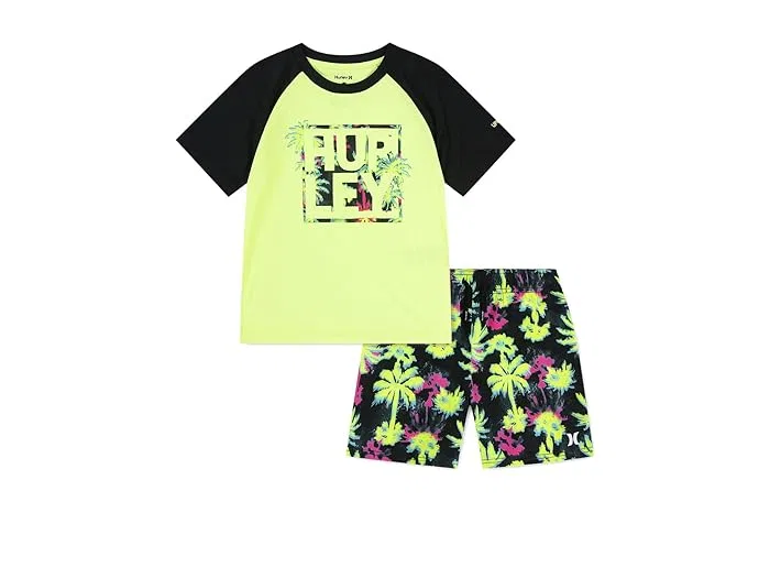 Костюм для плавания с пальмовым принтом Pop Color Palm Swim Set Hurley Kids, Multi