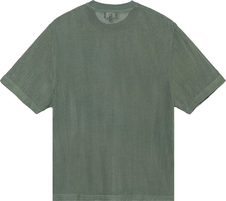 Футболка Stussy Cotton Mesh Short-Sleeve Crew 'Green', зеленый — фото 3