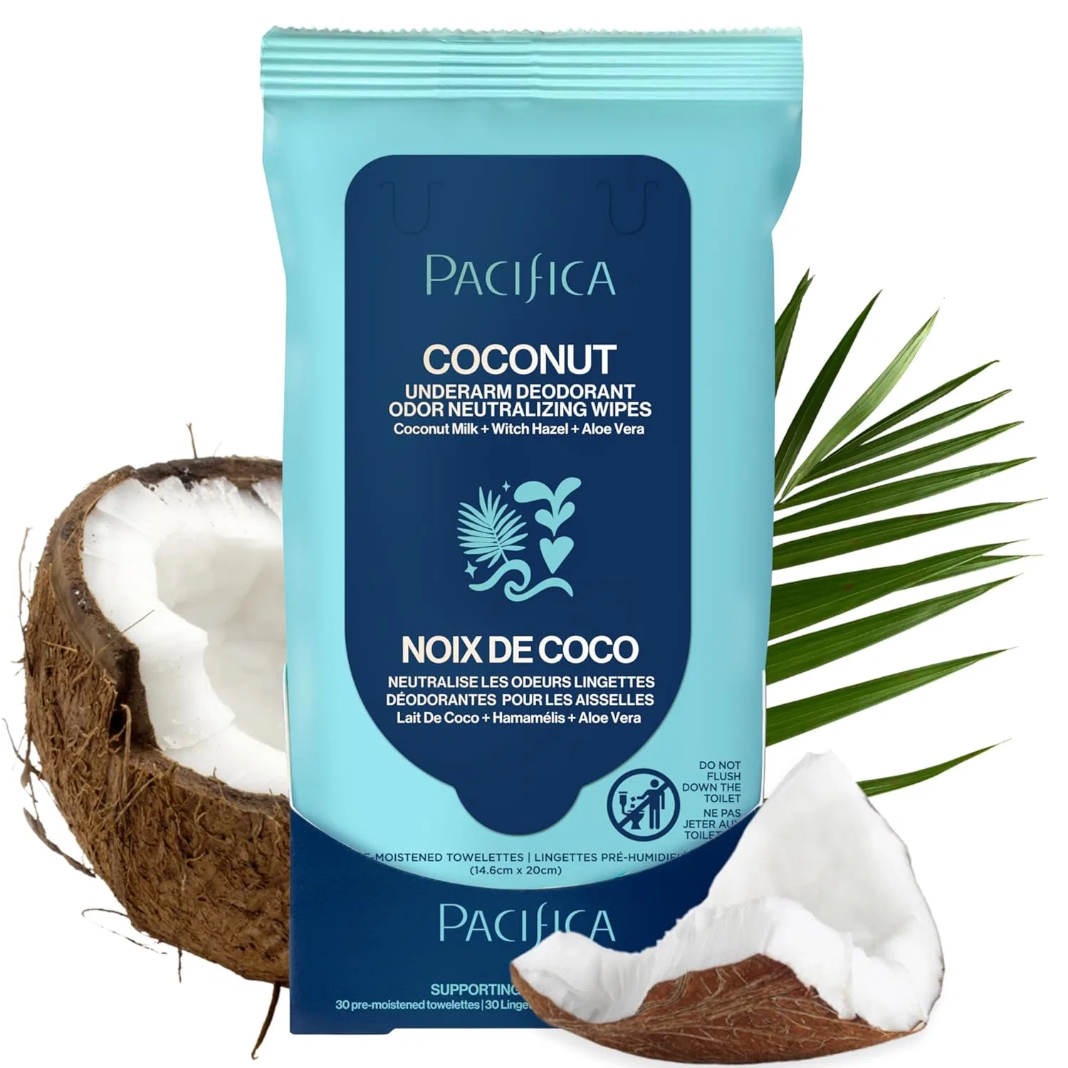 Дезодорирующие салфетки для подмышек Pacifica, Coconut, 1 шт, 159 г