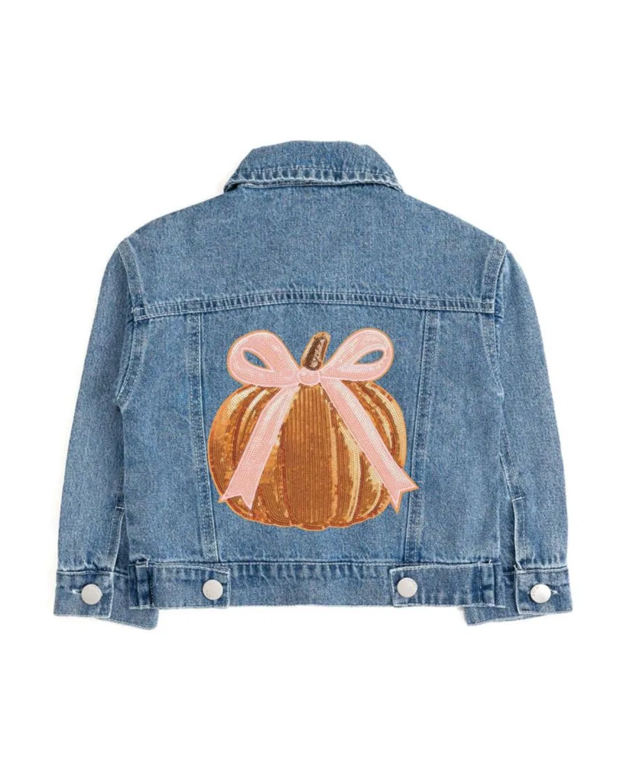 Джинсовая куртка с аппликацией из пайеток Coquette Pumpkin Sweet Wink, Denim — фото 3