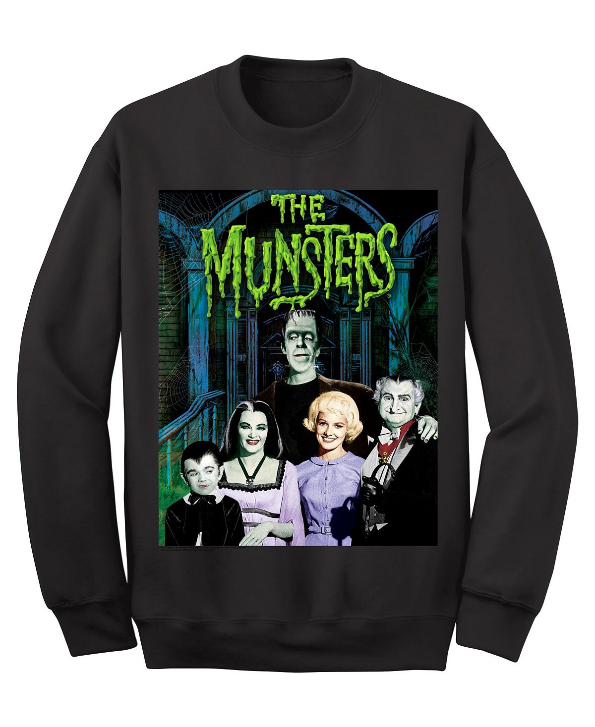 

Мужская флисовая толстовка the munsters group shot crew AIRWAVES, черный