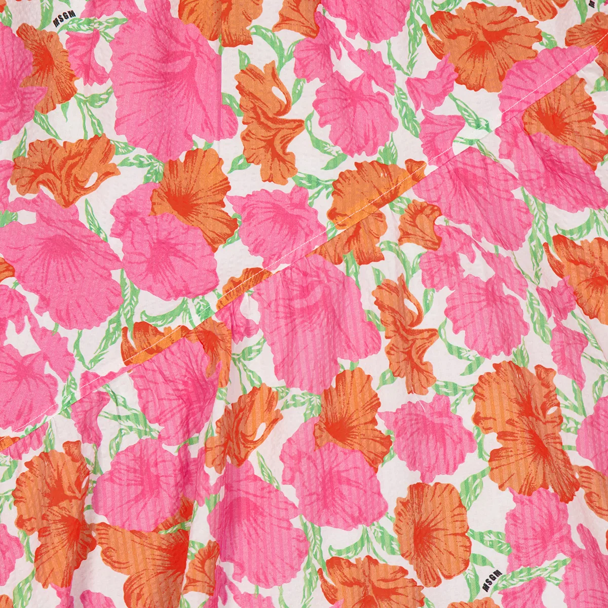 Платье-макси с асимметричным вырезом и цветочным принтом Kids Asymmetric Neckline Floral Print Maxi Dress MSGM, Multicolor — фото 2